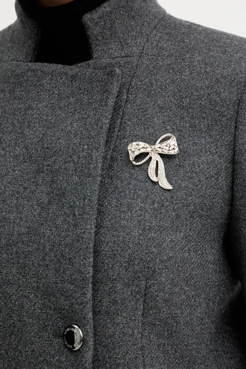 cappotto con lana colore grigio GBROCHE miniatura 5