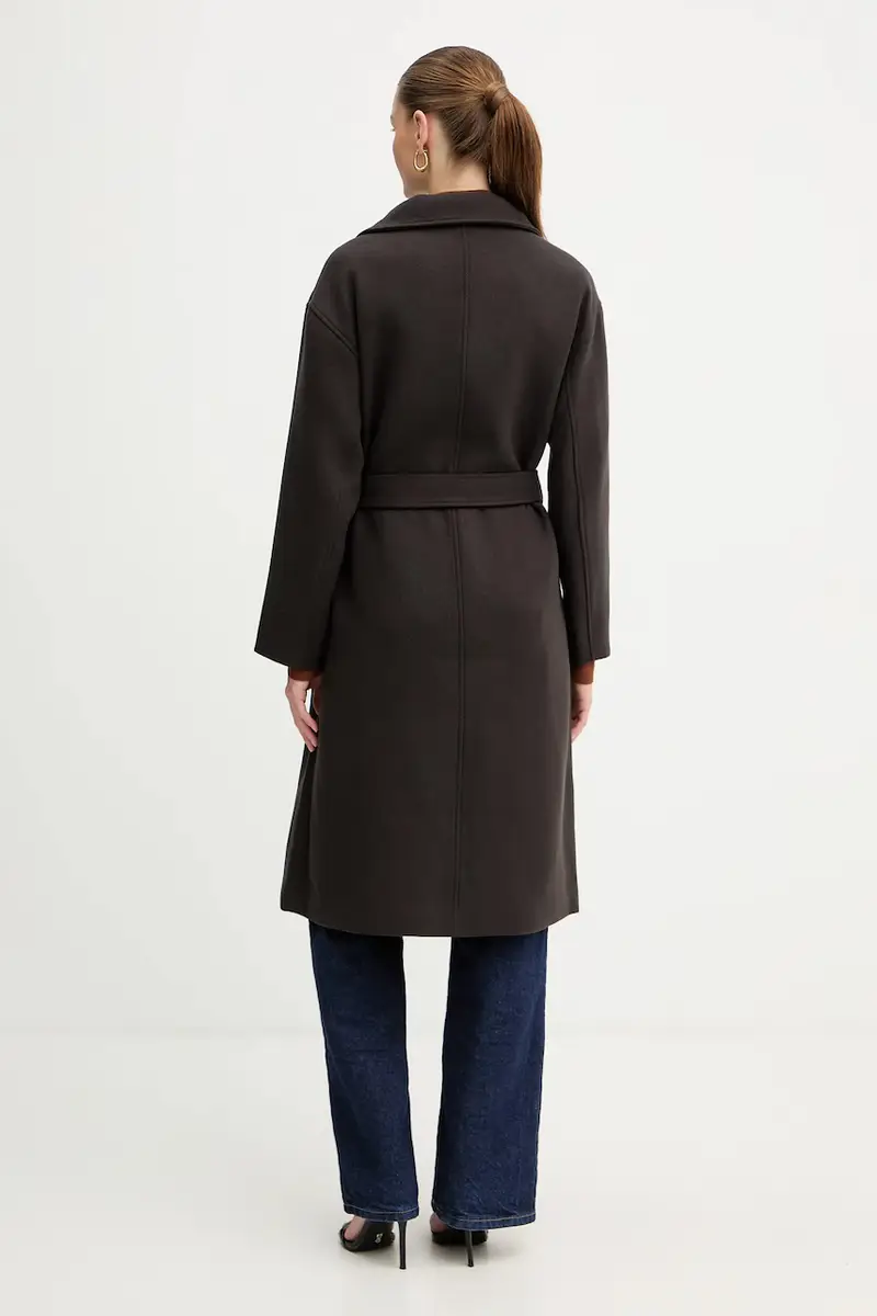 cappotto con lana colore marrone GSCARF miniatura 3