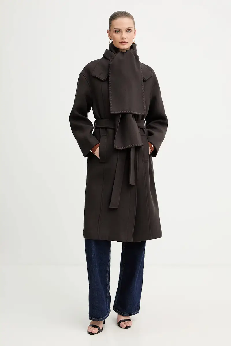 cappotto con lana colore marrone GSCARF