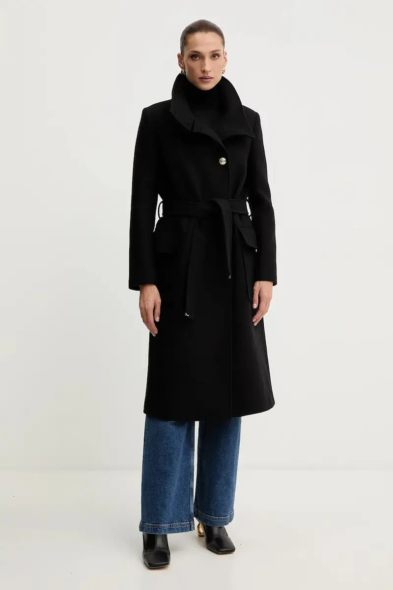 cappotto con lana colore nero GALOUA