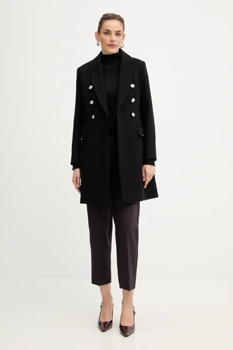 cappotto con lana colore nero GATIM.F miniatura 2