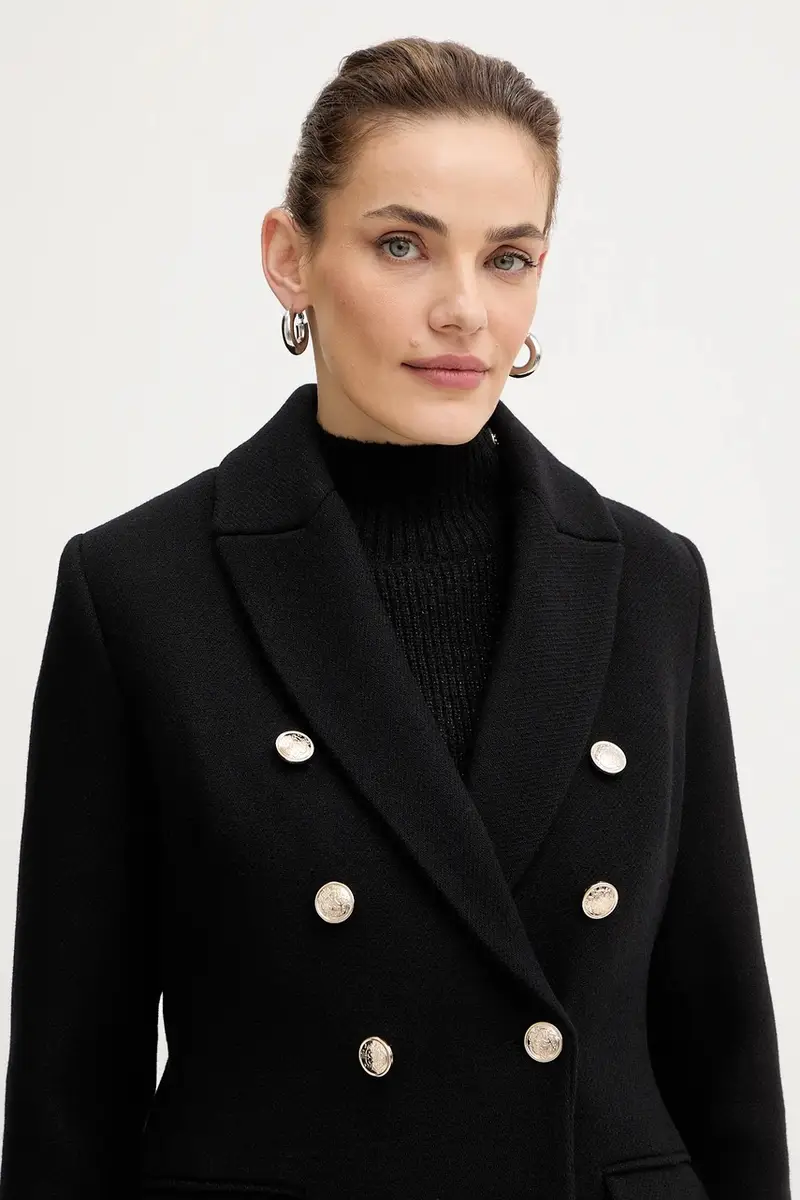 cappotto con lana colore nero GATIM.F miniatura 4