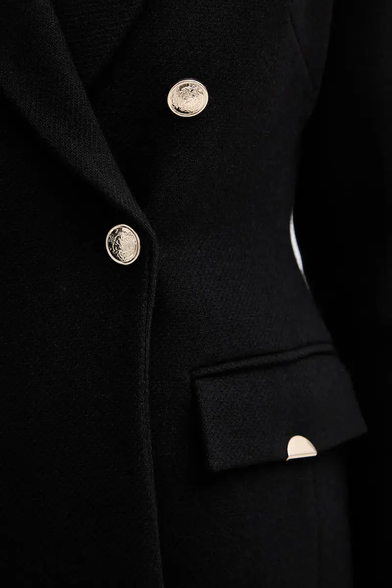 cappotto con lana colore nero GATIM.F miniatura 5