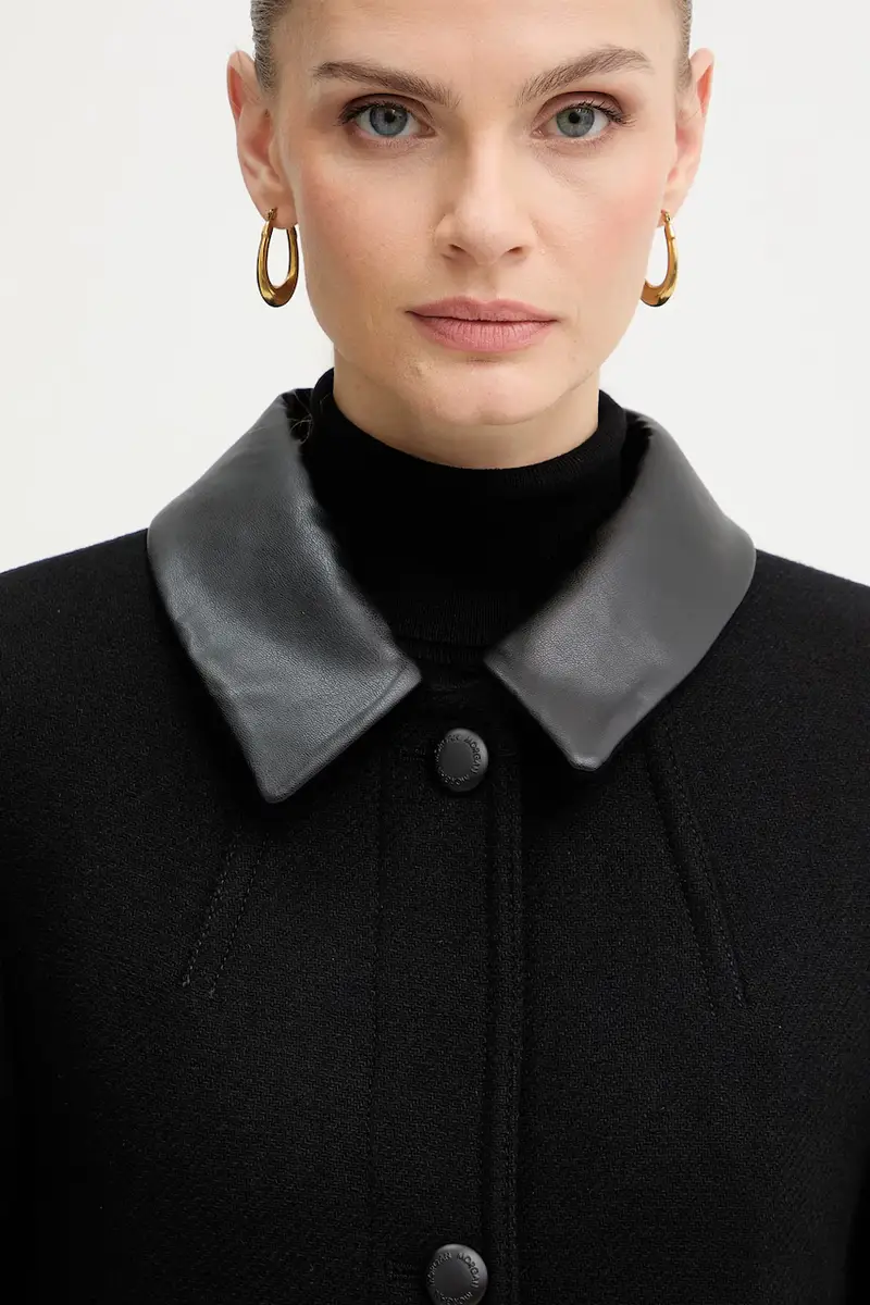 cappotto con lana colore nero GBALI miniatura 4