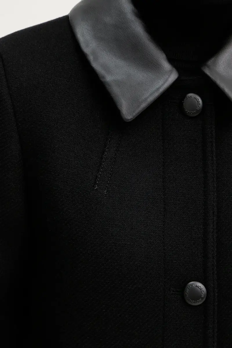 cappotto con lana colore nero GBALI miniatura 5