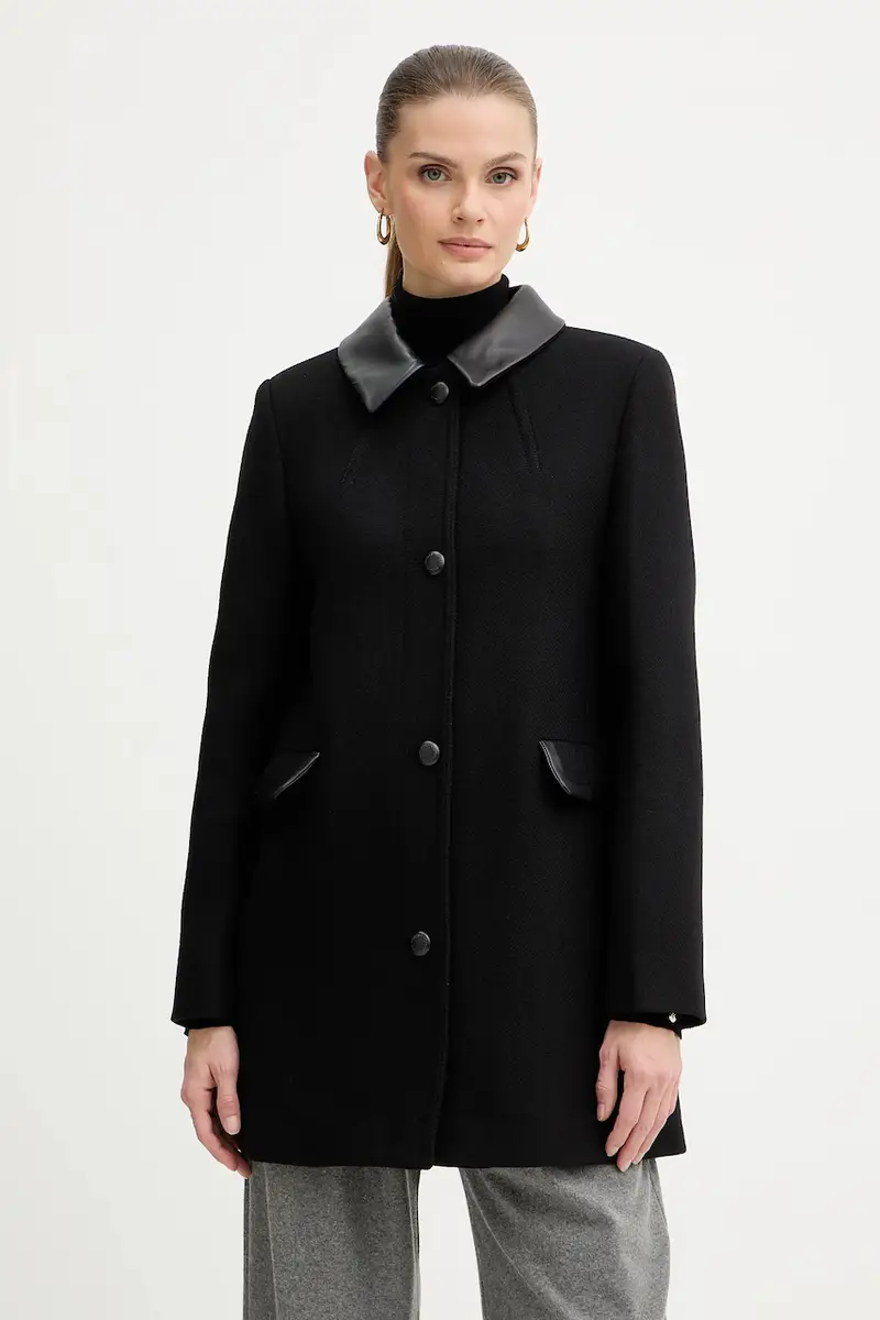 cappotto con lana colore nero GBALI