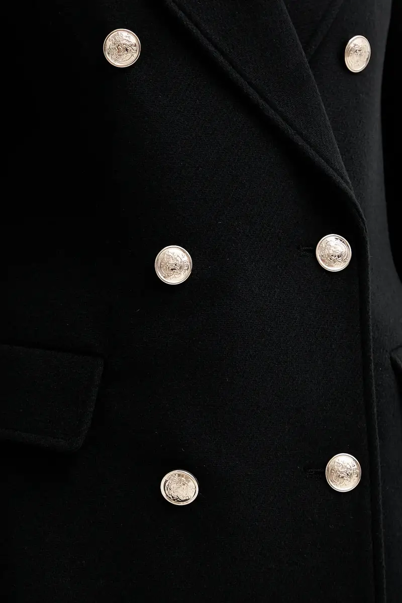 cappotto con lana colore nero GCHA miniatura 5