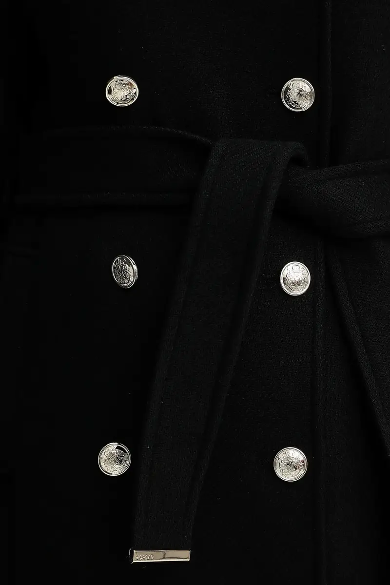 cappotto con lana colore nero GEVA miniatura 5