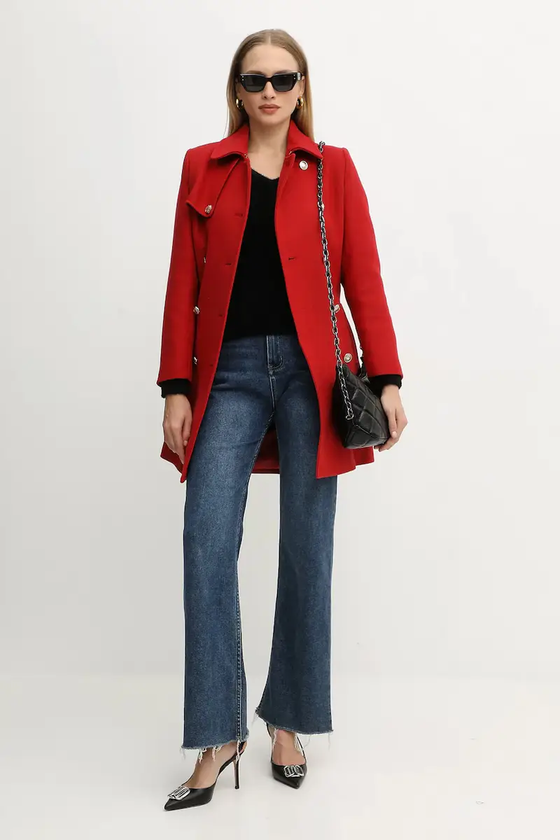 cappotto con lana colore rosso GEVA miniatura 2