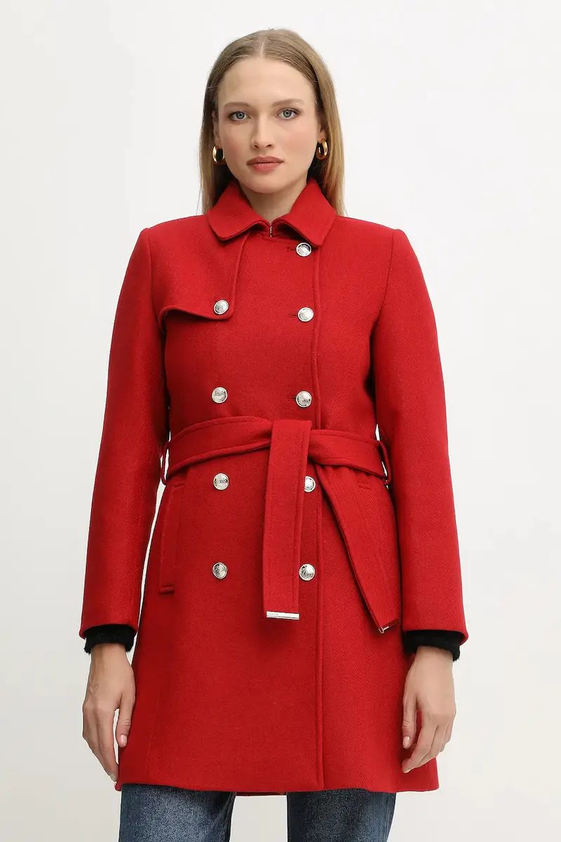 cappotto con lana colore rosso GEVA