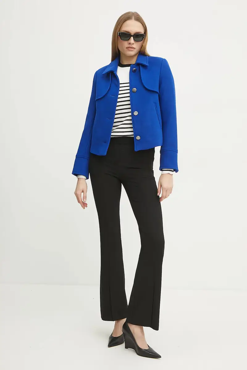 cappotto in lana GMIM1 donna colore blu GMIM1 miniatura 2