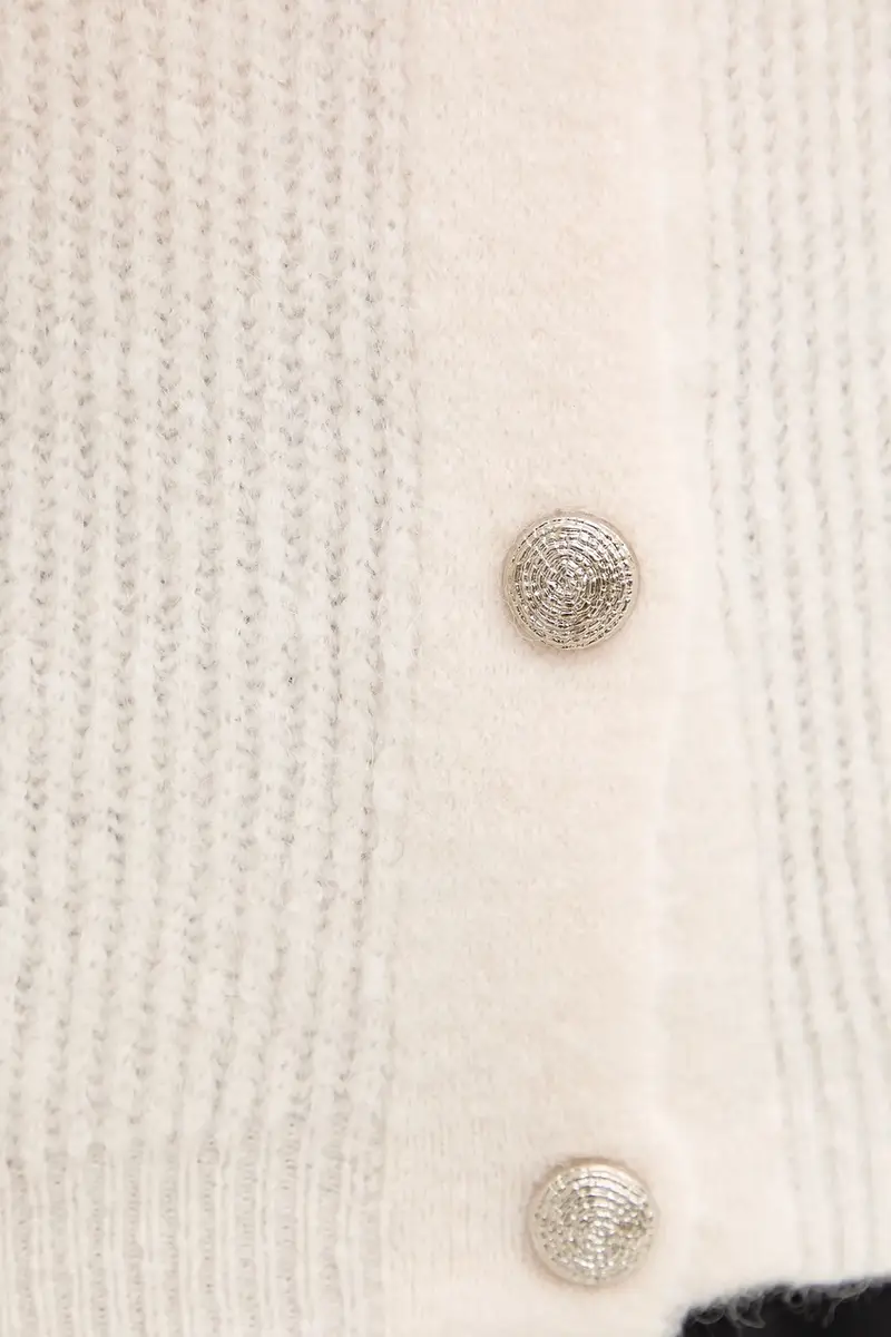 cardigan con lana colore beige MPLAY miniatura 5