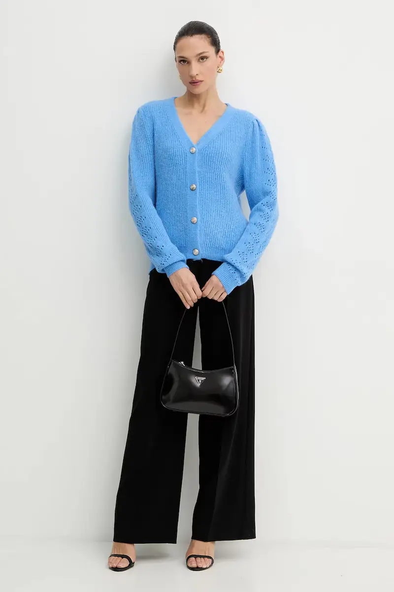 cardigan con lana colore blu MPLAY miniatura 2