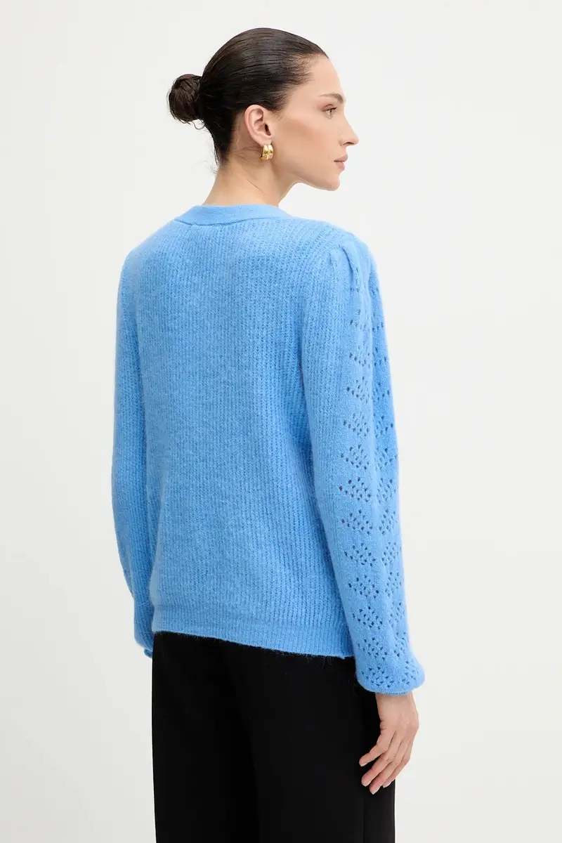 cardigan con lana colore blu MPLAY miniatura 3