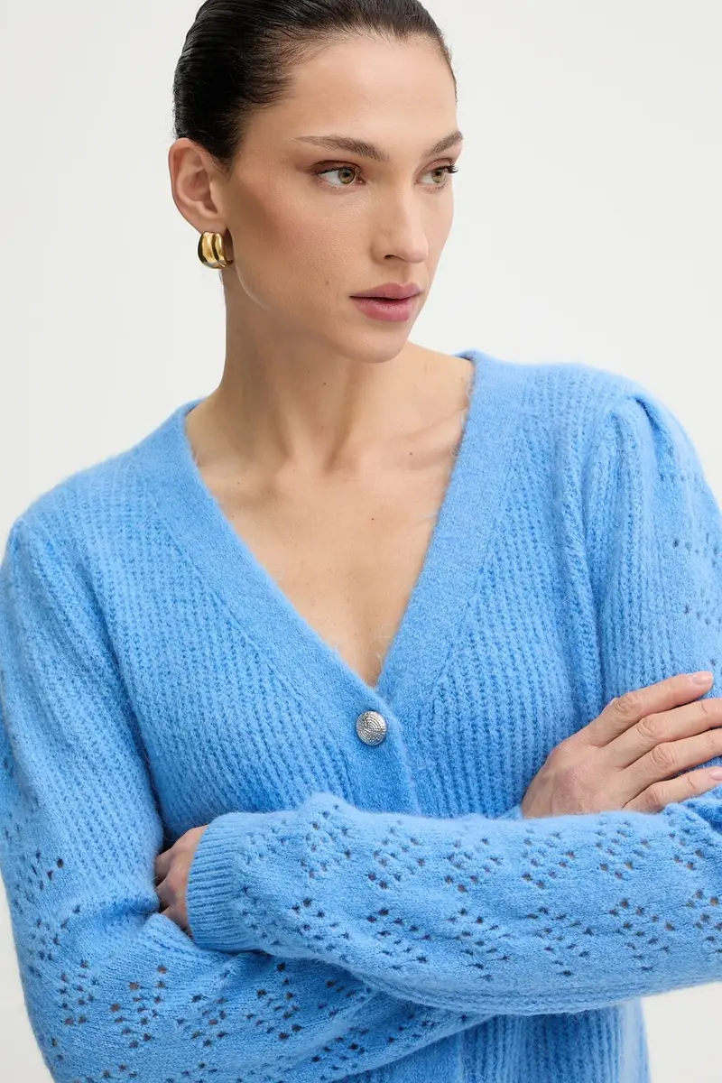 cardigan con lana colore blu MPLAY miniatura 4