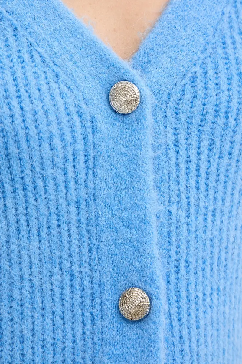 cardigan con lana colore blu MPLAY miniatura 5