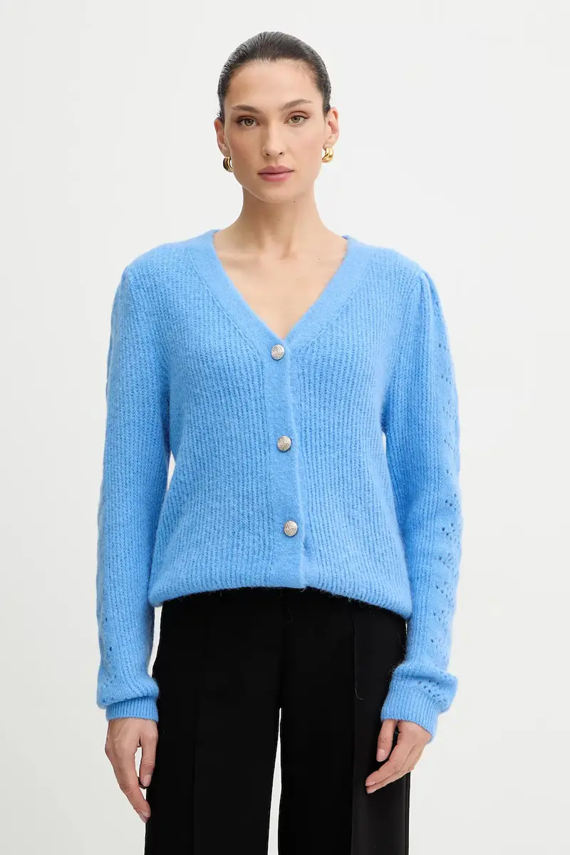 cardigan con lana colore blu MPLAY