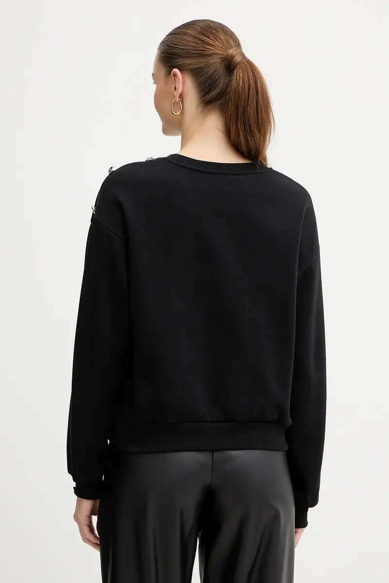 felpa donna colore nero con applicazione TDELOU miniatura 3