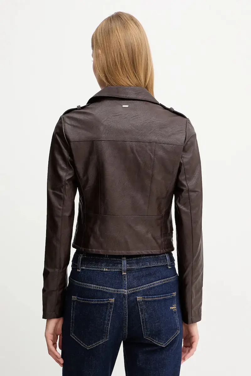 giacca da motociclista Marrone miniatura 3