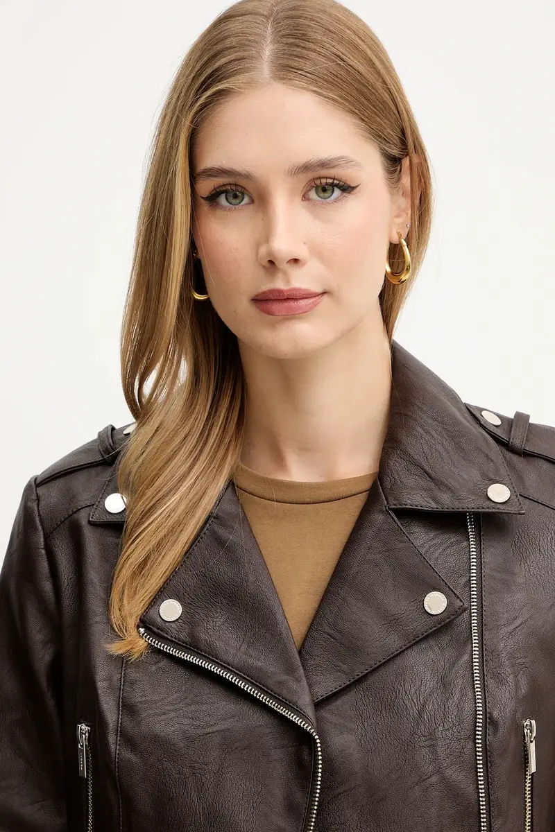 giacca da motociclista Marrone miniatura 4