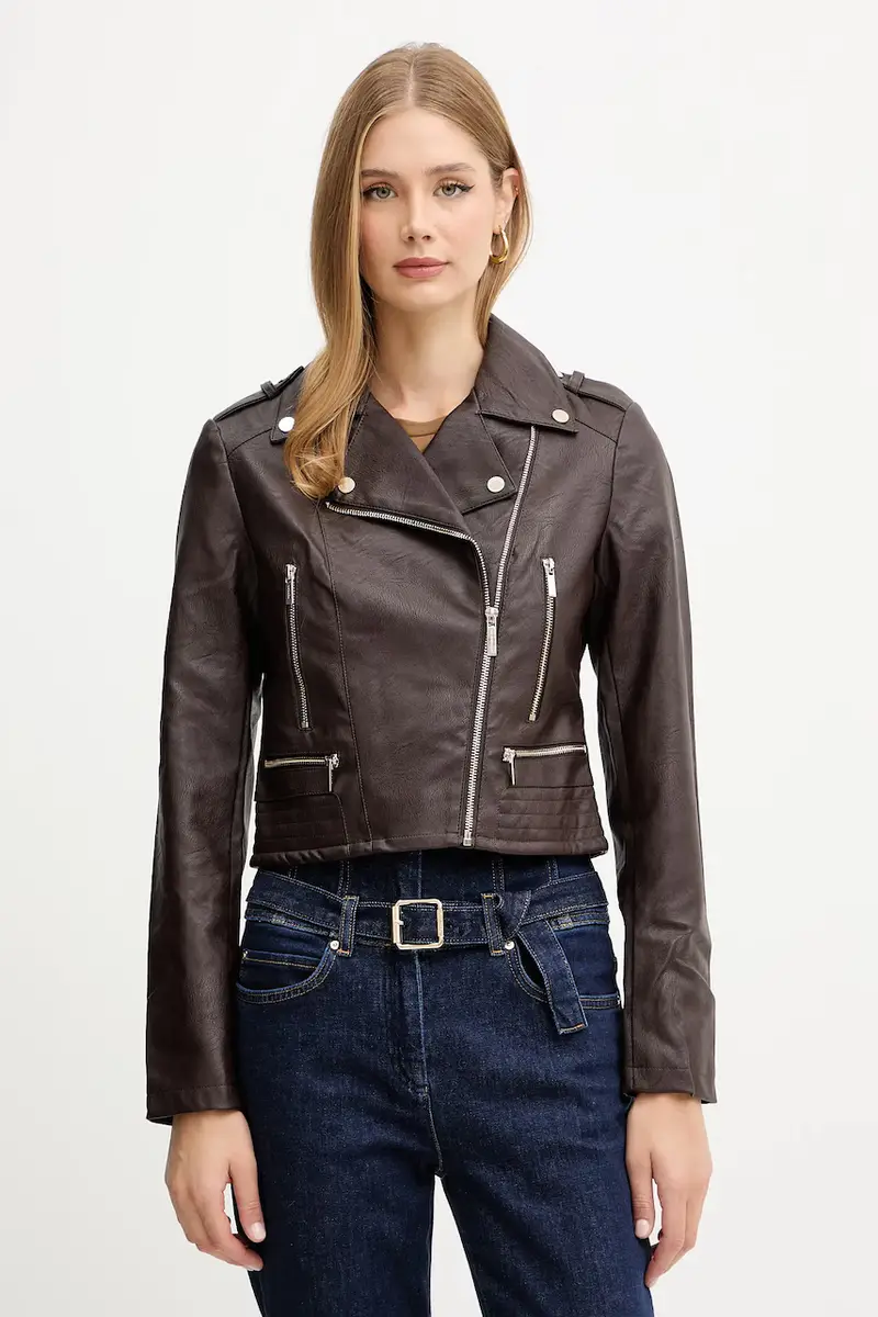 giacca da motociclista Marrone