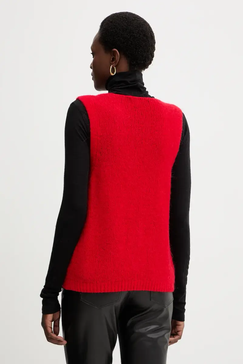 gilè con aggiunta di lana donna colore rosso MROUGE miniatura 3