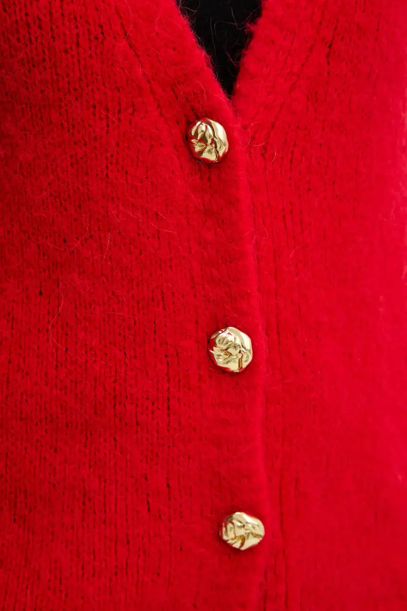 gilè con aggiunta di lana donna colore rosso MROUGE miniatura 5