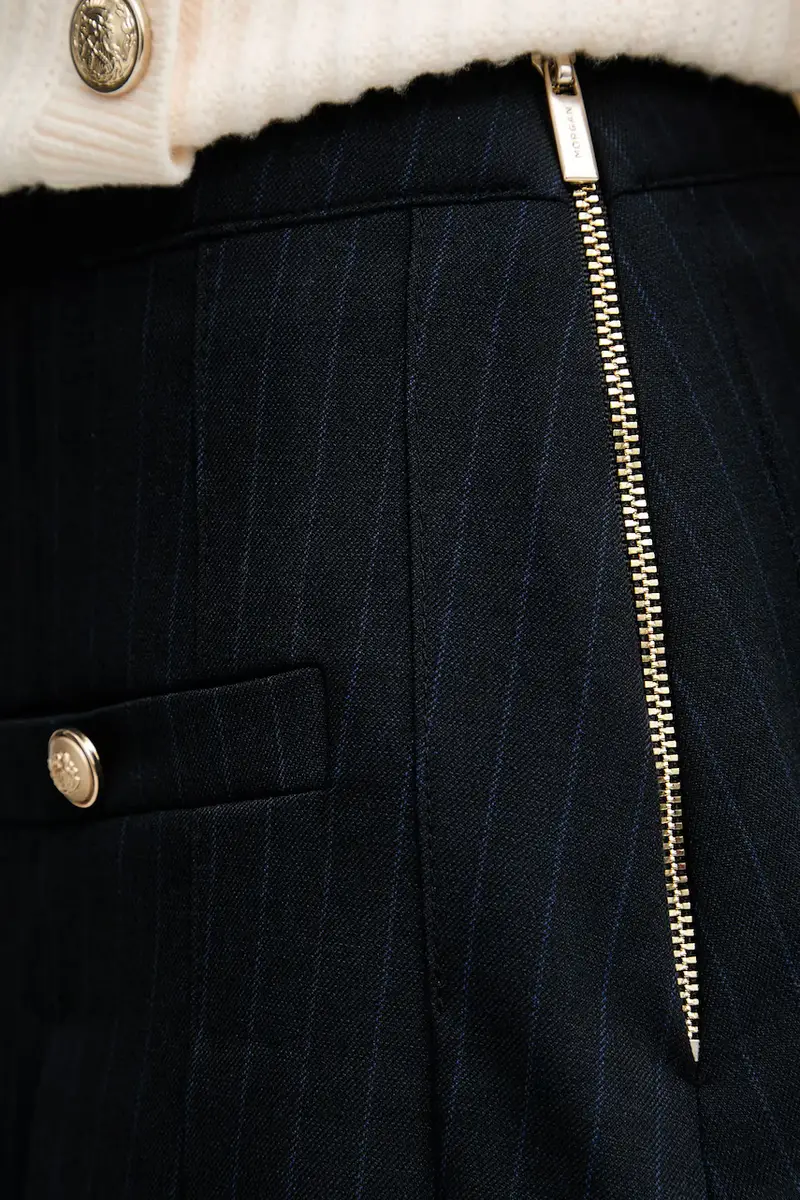 gonna colore blu navy JLOUI.F miniatura 4