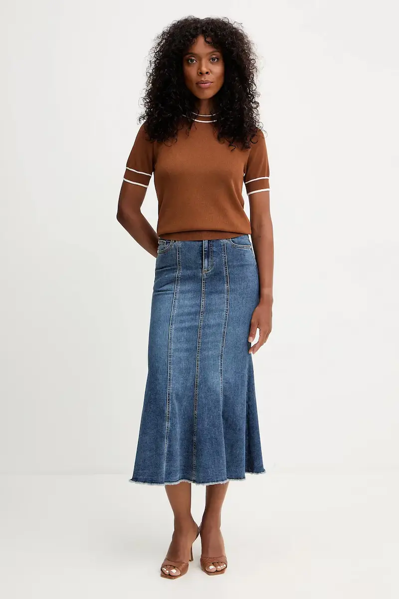 gonna di jeans colore blu JAFTER miniatura 2