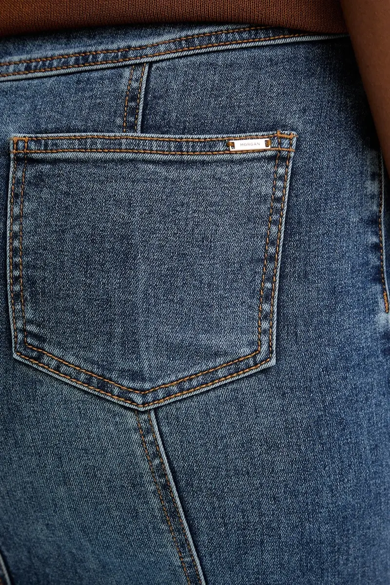 gonna di jeans colore blu JAFTER miniatura 4