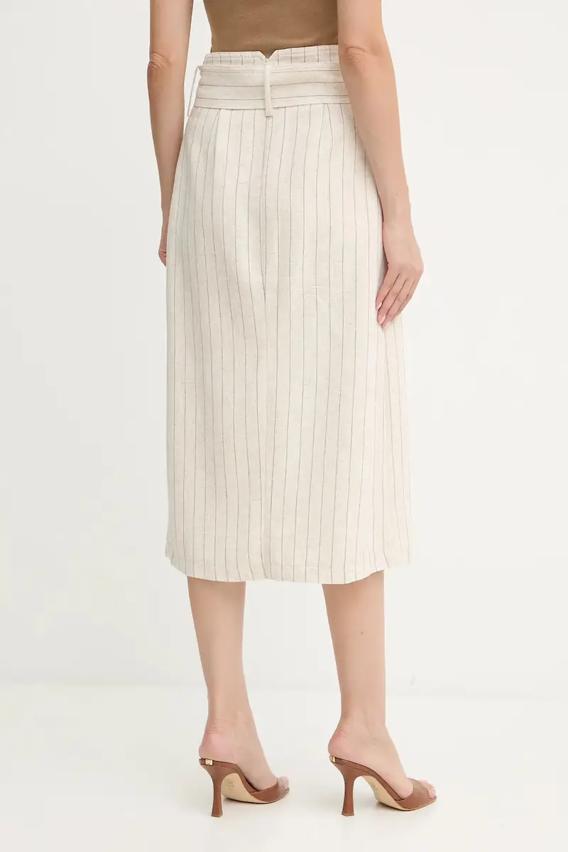 gonna di lino colore beige JRIZ.F miniatura 3