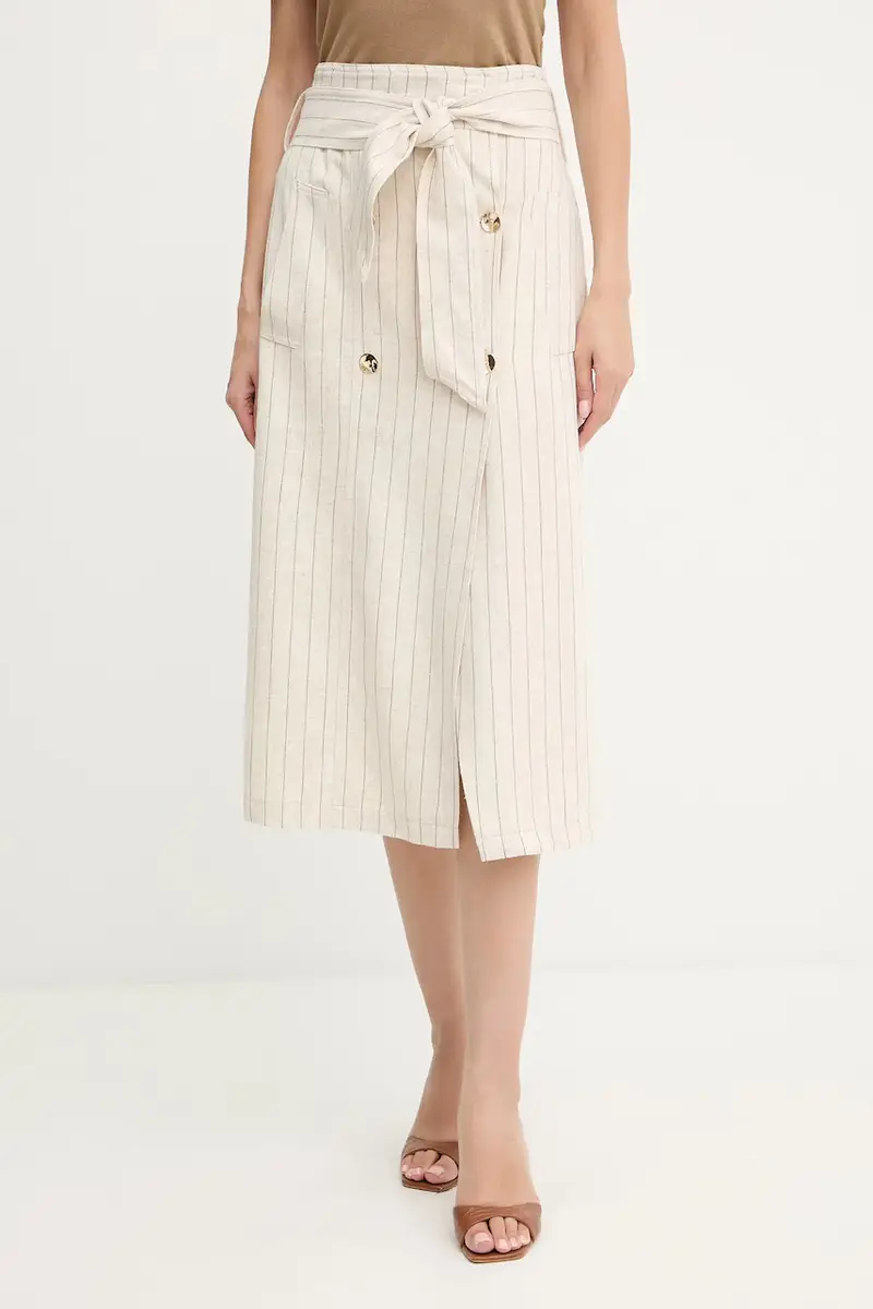 gonna di lino colore beige JRIZ.F