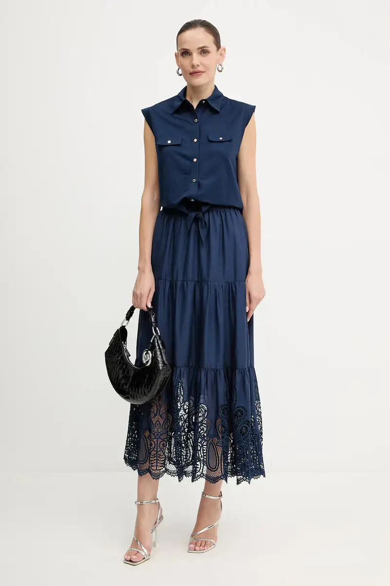 gonna in cotone colore blu navy JBOY miniatura 2