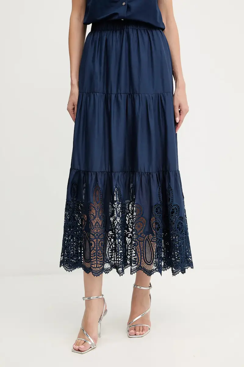 gonna in cotone colore blu navy JBOY