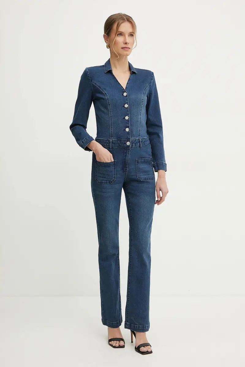 jumpsuit di jeans PCHALA colore blu navy PCHALA miniatura 4
