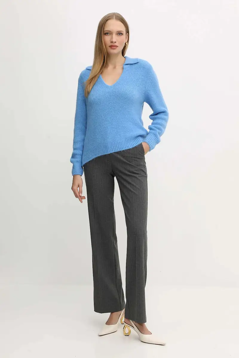 maglione con alpaca colore blu MCLO miniatura 2