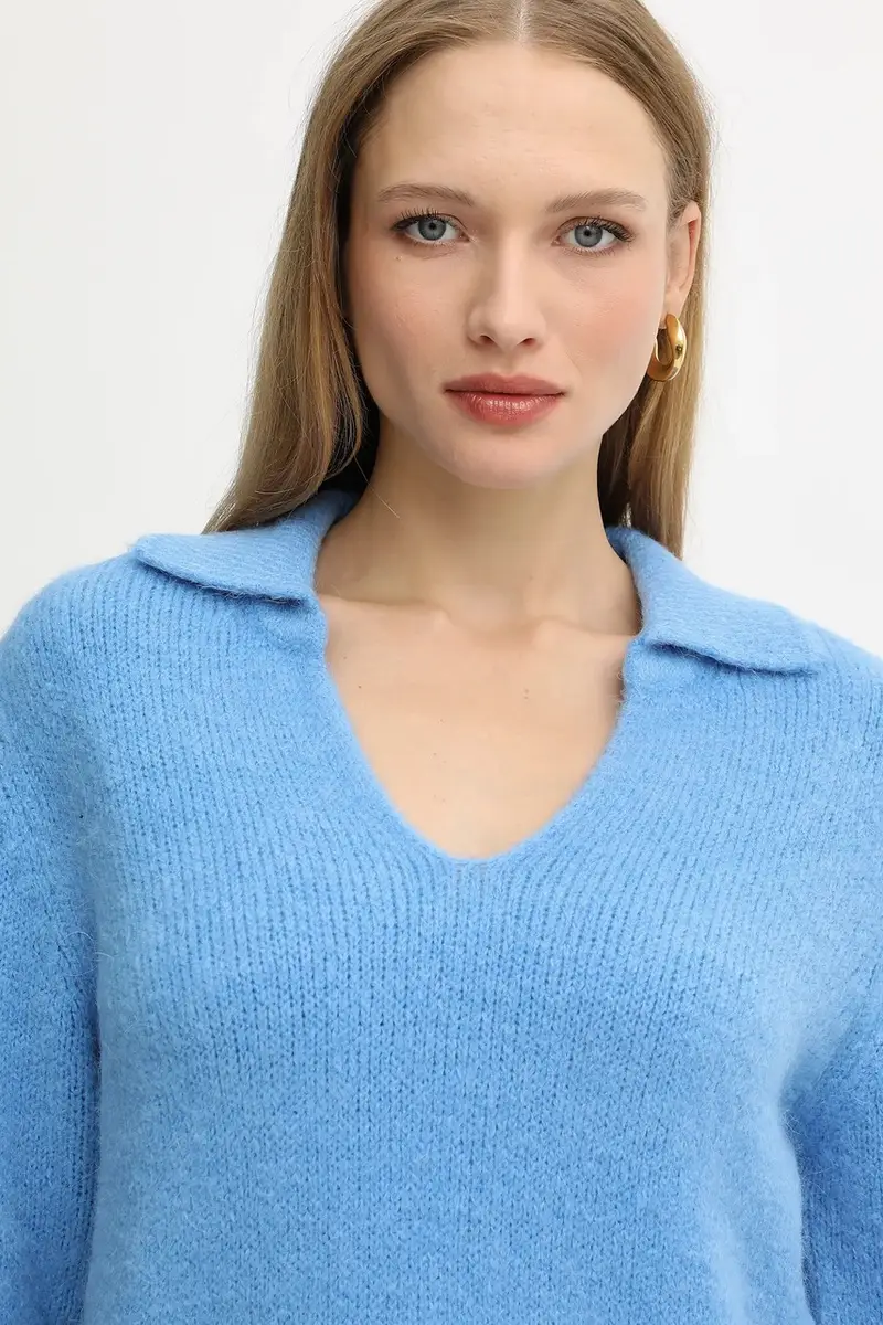 maglione con alpaca colore blu MCLO miniatura 4