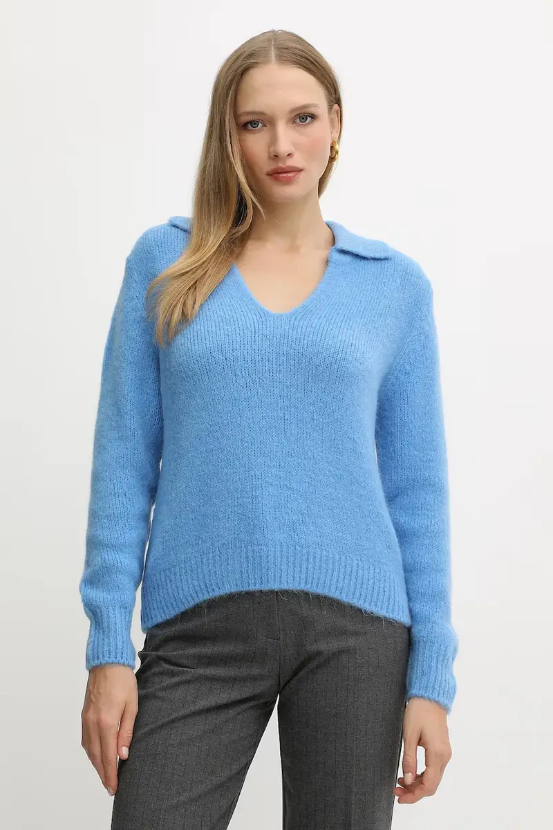 maglione con alpaca colore blu MCLO