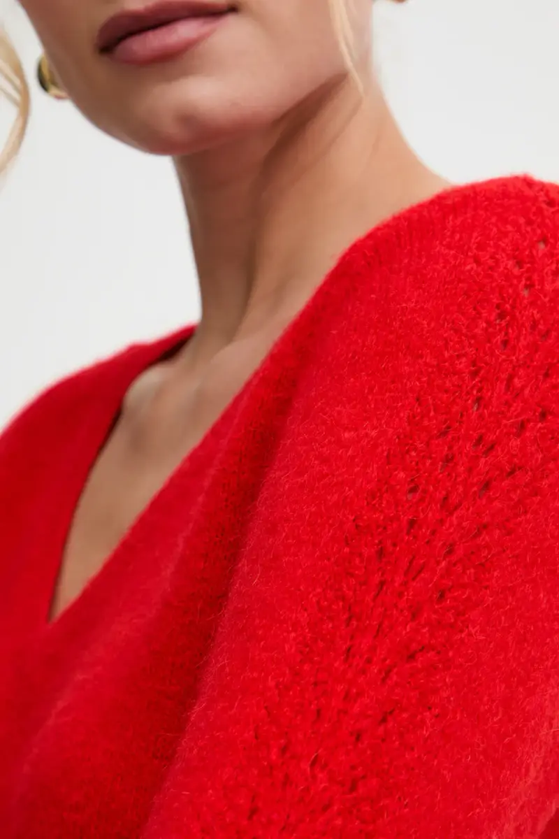 maglione con alpaca colore rosso MCHEPA miniatura 5