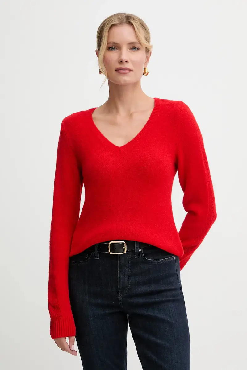 maglione con alpaca colore rosso MCHEPA