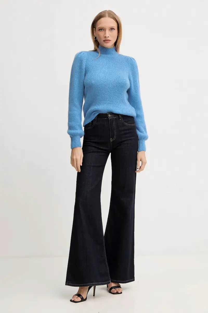 maglione con lana colore blu MLEONAR miniatura 2