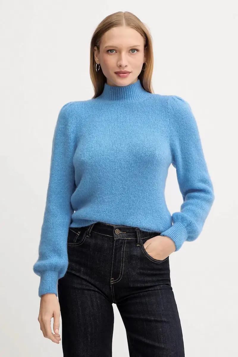 maglione con lana colore blu MLEONAR