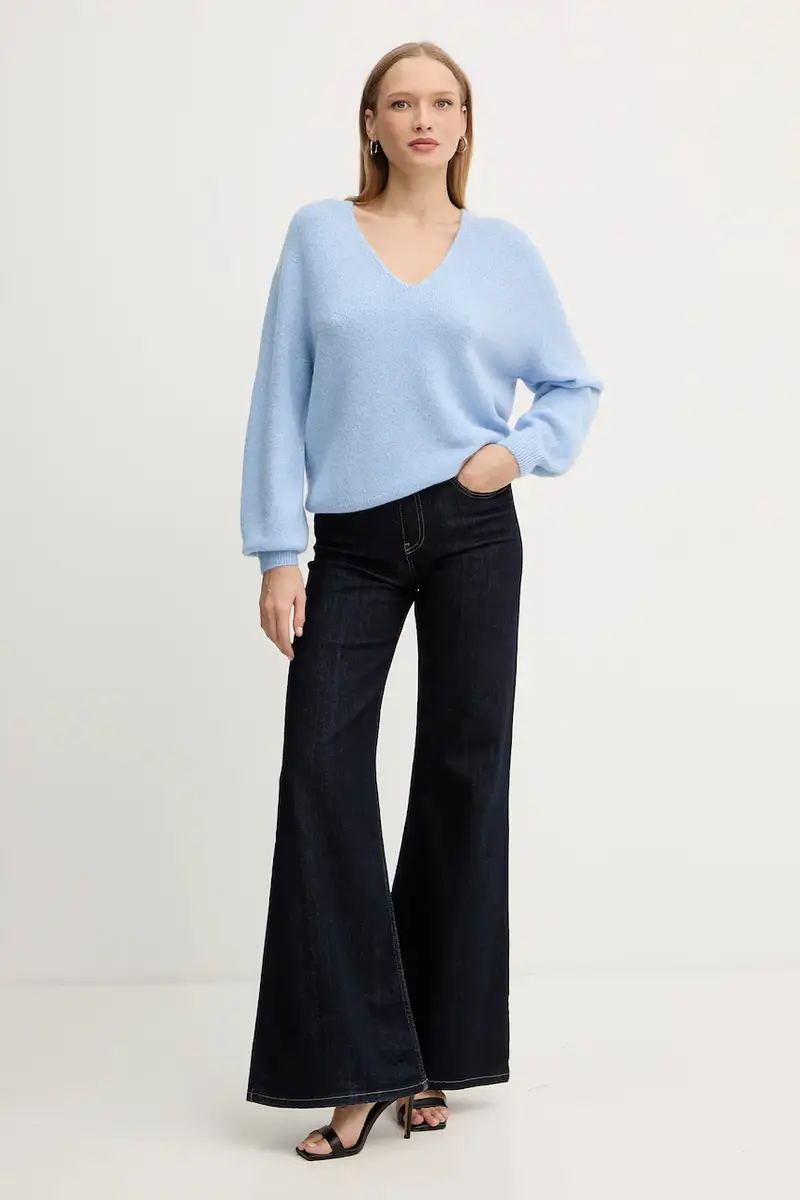 maglione con lana colore blu MVALI miniatura 2