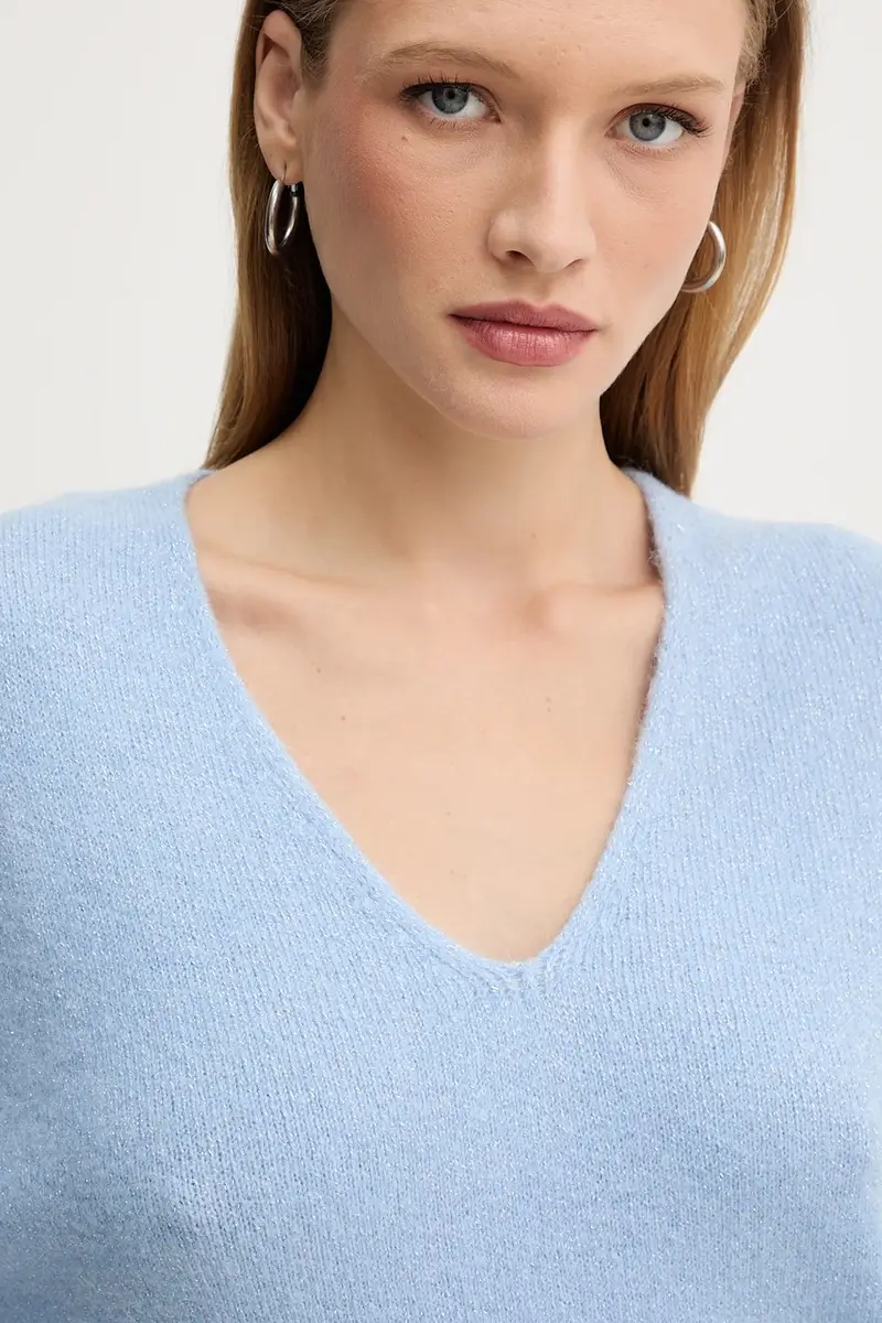 maglione con lana colore blu MVALI miniatura 4