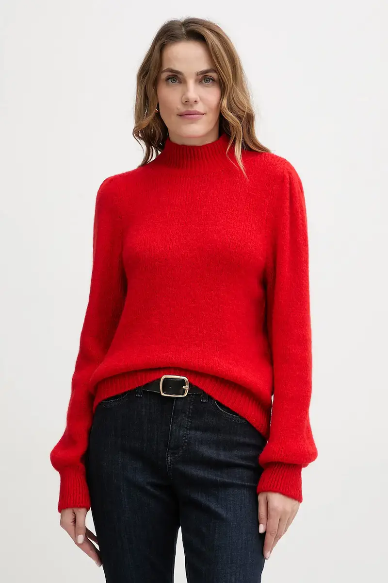 maglione con lana colore rosso MLEONAR