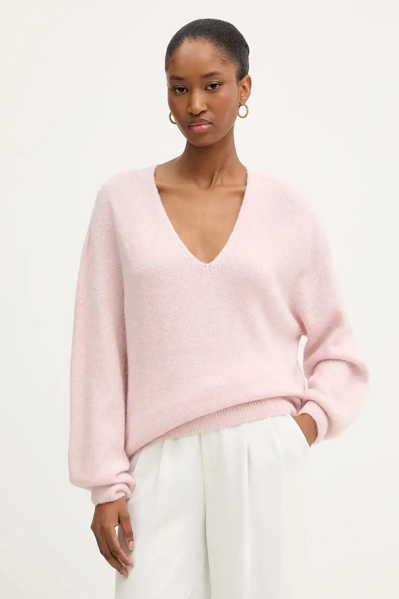 maglione con lana Rosa