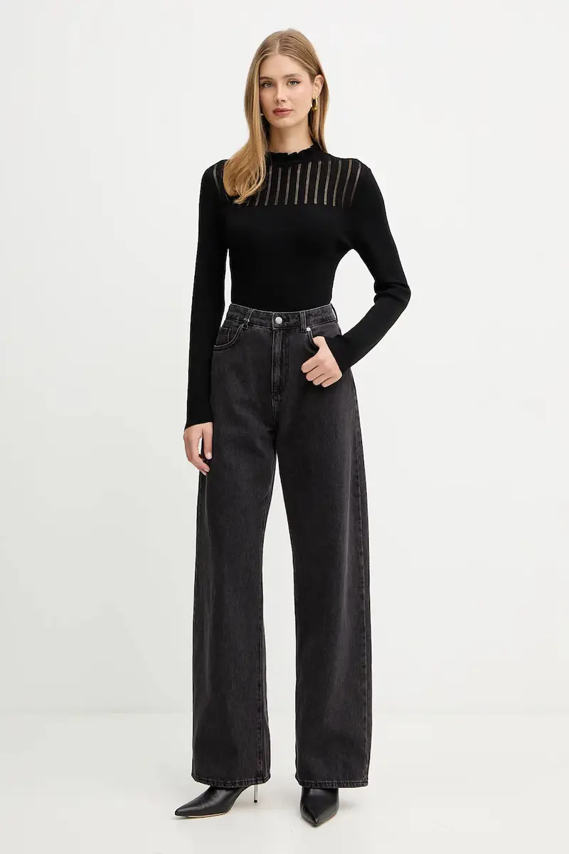 maglione donna colore nero MSNOWI miniatura 4