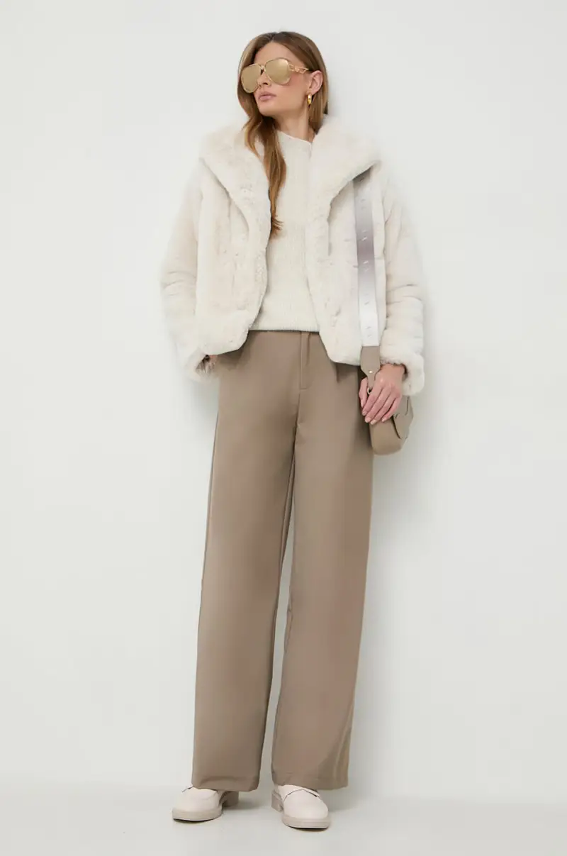 maglione in misto lana donna colore beige miniatura 2