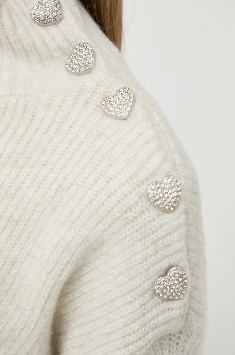 maglione in misto lana donna colore beige miniatura 5