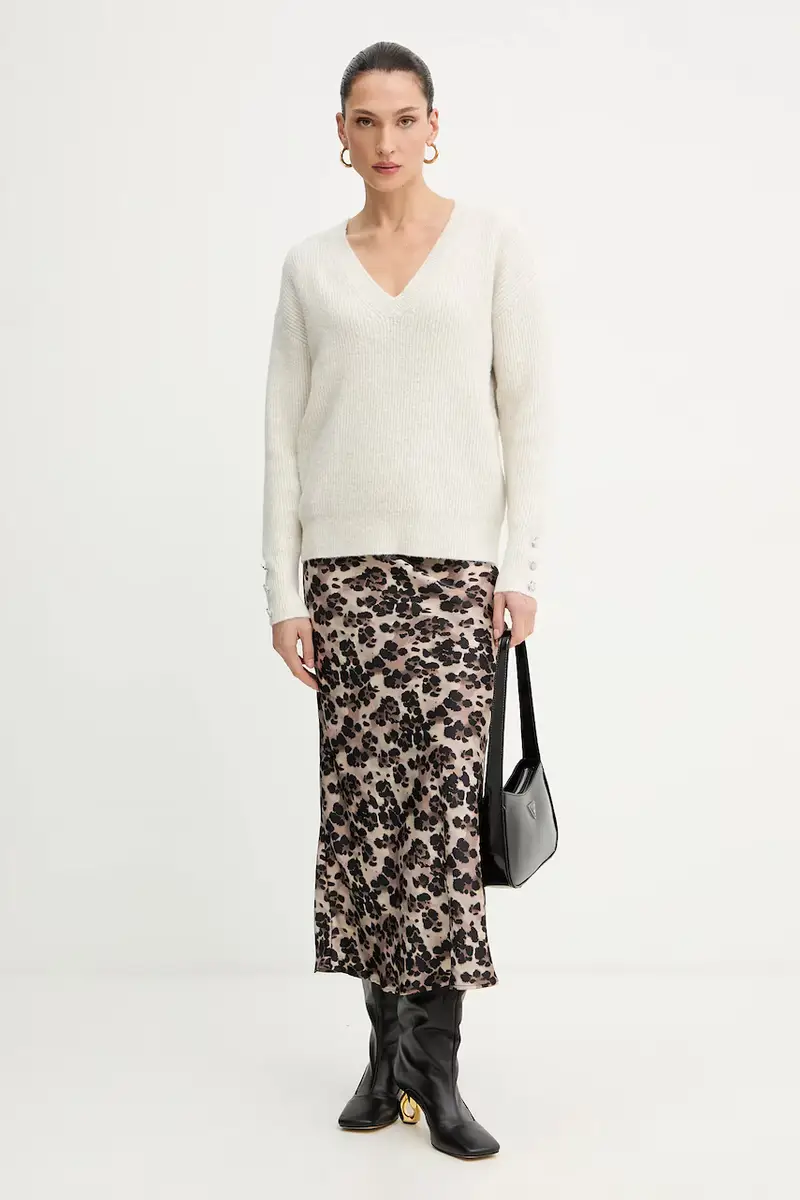 maglione in misto lana donna colore beige MSTAR miniatura 2